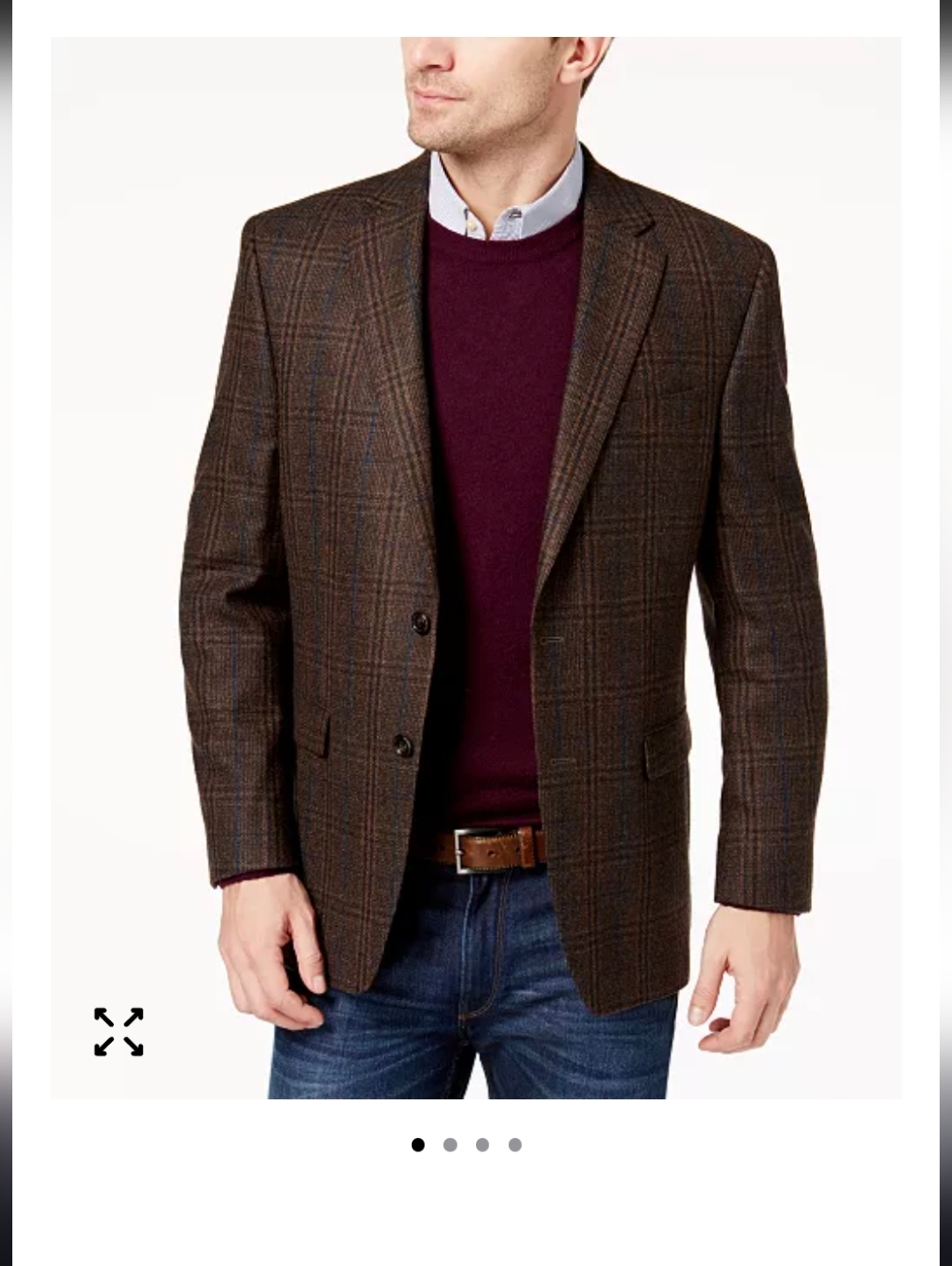 Ralph Lauren Brown Plaid Wool Sport Coat